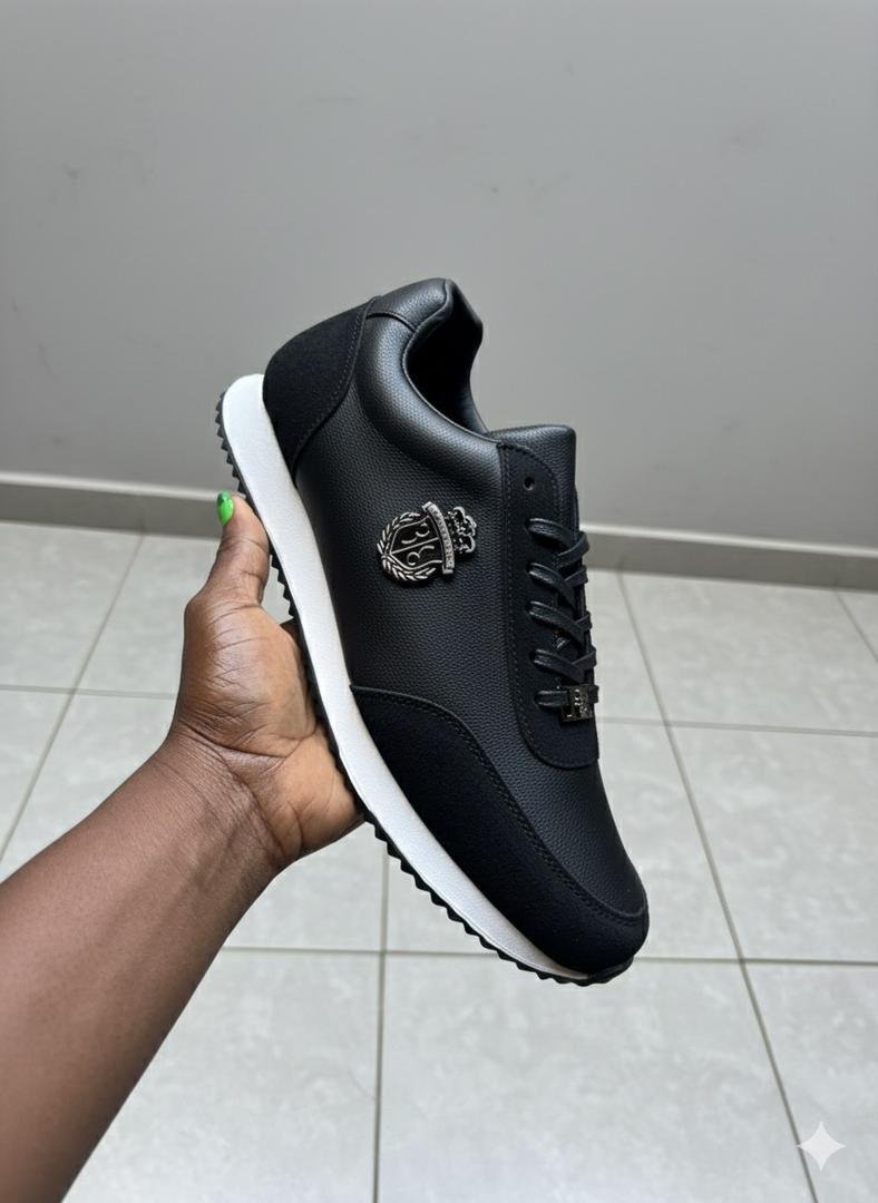 Black Billionaire Men's Leather Sneakers