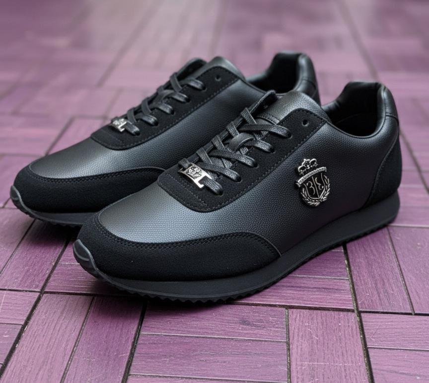 Black Billionaire Men's Leather Sneakers